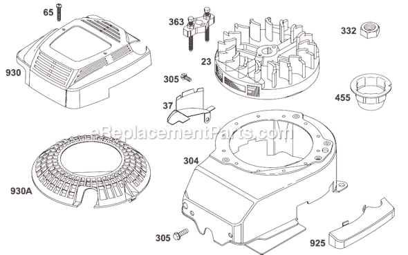 Page G Diagram and Parts List for 12A800SERIES 0100, 0413, 0414, 0508, 0511, 0512, 0513, 0514, 0600, 0611, 061 Briggs and Stratton Engine